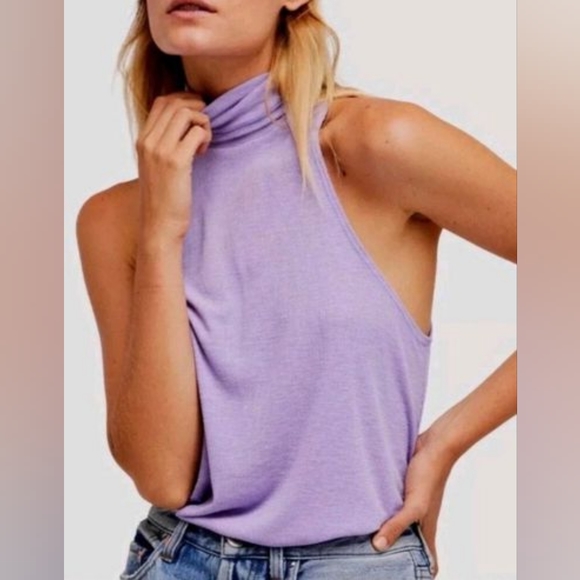 Free People Topanga Lilac Sleeveless Turtleneck Top S - Picture 15 of 15